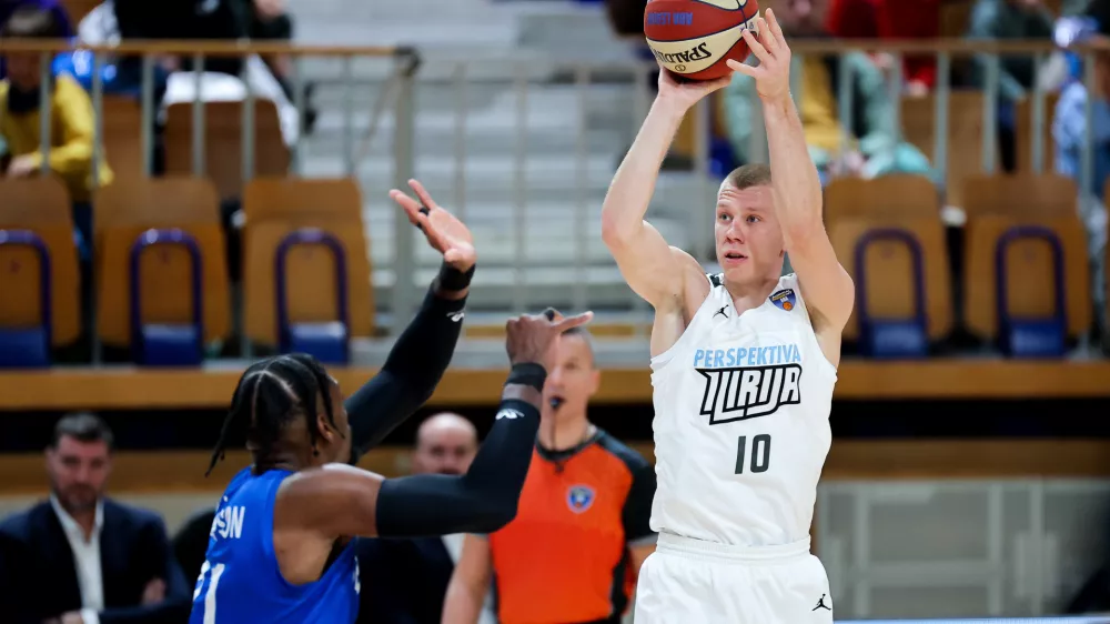 Ognjen Jaramaz in action during ABA League 2025/2026 basketball match between Perspektiva Ilirija (SLO) and Spartak Subotica (SRB) in Hala Tivoli, Ljubljana, Slovenia on November 10, 2025. Photo: Filip Barbalic