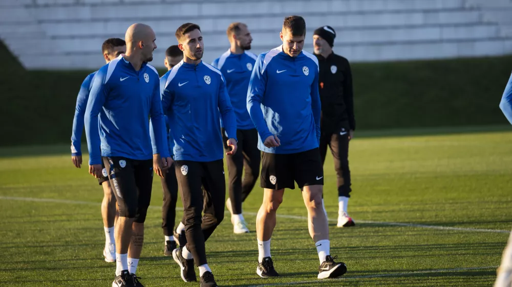 Jaka BijolAndraž Šporar10.11.2025 Trening reprezentance Slovenije pred kvalifikacijskima tekmama s Kosovom in Švedsko za nastop na SP 2026, NNC, Brdo pri KranjuFoto: Nik Erik Neubauer