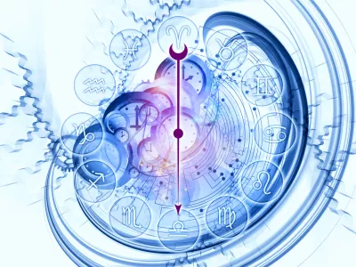 "Abstract design made of Zodiac symbols, gears, lights and abstract design elements on the subject of astrology, child birth, fate, destiny, future, prophecy, horoscope and occult beliefs" / Foto: Agsandrew, Getty Images