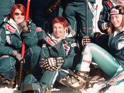 Alenka Dovžan, Nataša Bokal, slovenska smučarska reprezentanca Tina Maze / Foto: Tomaž Skale