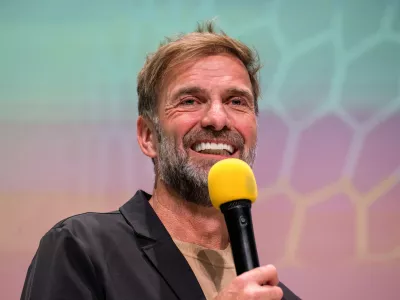 FILED - 24 October 2025, Bavaria, Nuremberg: Juergen Klopp, former soccer player and coach and Global Head of Soccer at Red Bull, at the award ceremony for the German Football Culture Prize 2025. Klopp will be a TV pundit for MagentaTV during the 2026 World Cup in the United States, Mexico and Canada, the streaming service said. Photo: Pia Bayer/dpa