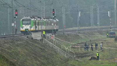 Special forces and police are operating at the scene of a destroyed section of track on the Deblin-Warsaw route near the railway station near the town of Mika in the Masovian Voivodeship, Poland, 17 November 2025. Polish Prime Minister Donald Tusk announced that an act of sabotage had taken place in which the explosion of an explosive device placed at that location destroyed the railway track. This act of sabotage was probably aimed at blowing up a train traveling on the Warsaw - Lublin route.,Image: 1052924524, License: Rights-managed, Restrictions: POLAND OUT, Model Release: no