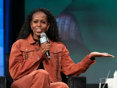 Former US First Lady Michelle Obama speaks at the 2025 SXSW Conference and Festival in the Austin Convention Center on March 13, 2025, in Austin, Texas.,Image: 975395766, License: Rights-managed, Restrictions:, Model Release: no