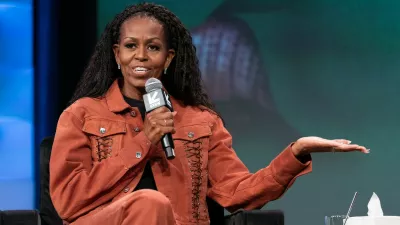 Former US First Lady Michelle Obama speaks at the 2025 SXSW Conference and Festival in the Austin Convention Center on March 13, 2025, in Austin, Texas.,Image: 975395766, License: Rights-managed, Restrictions:, Model Release: no
