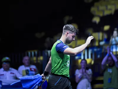 22.06.2025 - polfinale: Darko Jorgić VS Felix Lebrun, domači namiznoteniški turnir WTT Star Contender v Ljubljani FOTO: Nik Erik Neubauer