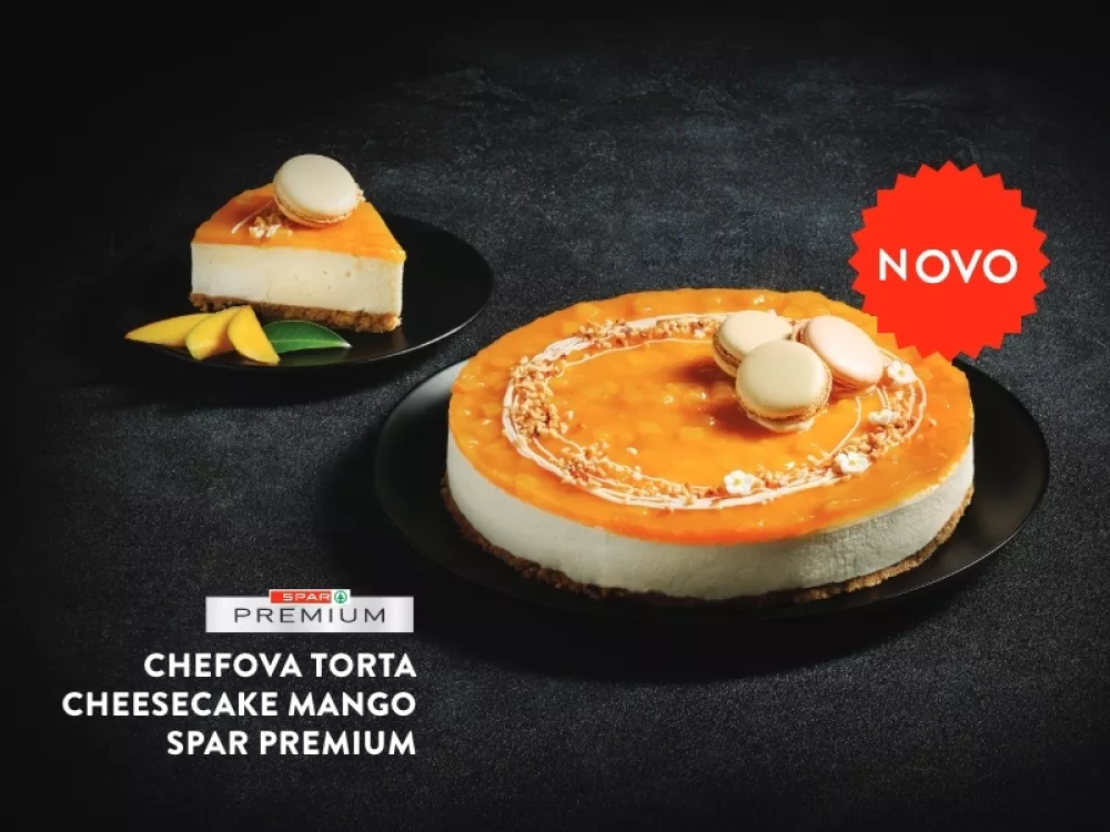 Mango cheesecake Spar Premium, pripravljena po chefovem receptu (Foto: Spar Slovenija)