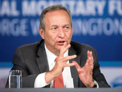 FILE PHOTO: Larry Summers, president emeritus of Harvard University, speaks during a discussion on "A Reform Agenda for Europe's Leaders" during the World Bank/IMF annual meetings in Washington October 9, 2014.   REUTERS/Joshua Roberts/File Photo