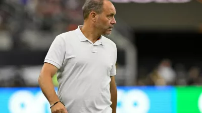 FILE PHOTO: Jun 22, 2025; Arlington, Texas, USA; Haiti head coach Sebastien Migne looks on during the first half against the United States of America during a group stage match of the 2025 Gold Cup at AT&T Stadium. Mandatory Credit: Jerome Miron-Imagn Images/File Photo