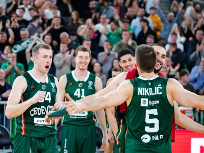 Aleksej Nikolić in action during AdmiralBet ABA League 2025/2026 basketball match between Cedevita Olimpija (SLO) and Crvena Zvezda (SRB) in SRC Stozice, Ljubljana, Slovenia on November 17, 2025.