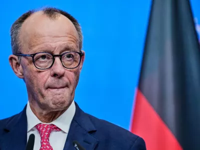 German Chancellor Friedrich Merz attends a news conference during the Summit on European Digital Sovereignty in Berlin, Germany, Tuesday, Nov. 18, 2025. (AP Photo/Ebrahim Noroozi)