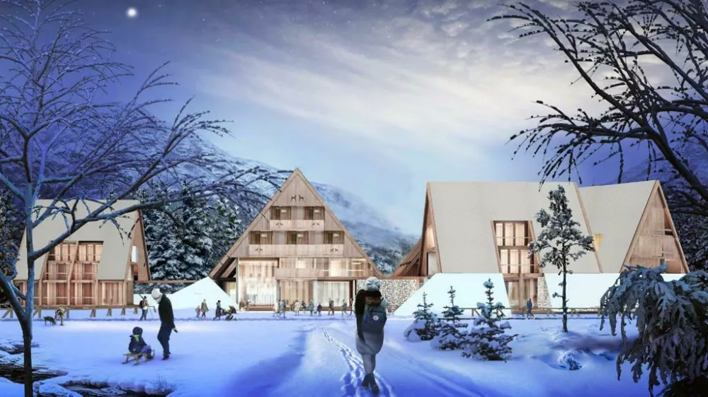 Predvidena podoba novega hotela Zlatorog v Ukancu v Bohinju