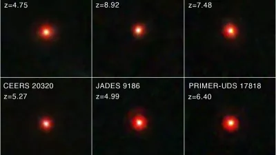 Soon after the start of the NASA/ESA/CSA James Webb Space Telescope's science operations, astronomers noticed something unexpected in the data: red objects that appear small on the sky, located in the distant, young universe. Come to be known as "little red dots" (LRDs), this intriguing class of objects is not well understood at present, sparking new questions and prompting new theories about the processes that occurred in the early universe. A team of astronomers sifted through James Webb Space Telescope data from multiple surveys to compile one of the largest samples of "little red dots" (LRDs) to date. The team started with the Cosmic Evolution Early Release Science (CEERS) survey before widening their scope to other extragalactic legacy fields, including the JWST Advanced Deep Extragalactic Survey (JADES) and the Next Generation Deep Extragalactic Exploratory Public (NGDEEP) survey. From their sample, they found that these mysterious red objects that appear small on the sky emerge in large numbers around 600 million years after the big bang and undergo a rapid decline in quantity around 1.5 billion years after the big bang. Spectroscopic data of some of the LRDs in their sample, provided by the Red Unknowns: Bright Infrared Extragalactic Survey (RUBIES), suggests that many are accreting black holes. However, further study of these intriguing objects is required. [Image description: Six Webb images of little red dots are combined in a two-row mosaic. Each little red dot is centered within a square frame and lies against the black background of space. Each dot has a yellow-white circular core surrounded by a red, fuzzy ring. White text in the top left corner of each box lists the source's name from the Webb surveys, and its redshift. From left to right, the top row reads CEERS 14448, z = 4.75; NGDEEP 4321, z = 8.92; and PRIMER-COS 10539, z = 7.48. The bottom row reads CEERS 20320, z = 5.27; JADES 9186, z = 4.99; and PRIMER-UDS 17818, z = 6.40.]