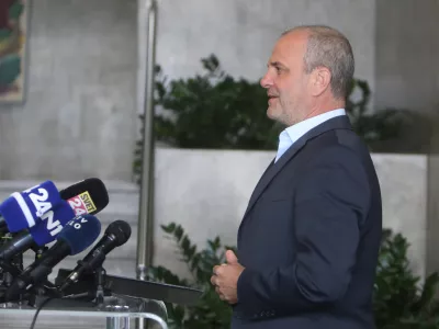 Uroš Brežan, minister za naravne vire in prostor podal odstopno izjavo- 06.10.2023 - odstop ministra ministra za naravne vire in prostor Uroša Brežana. //FOTO: Bojan Velikonja