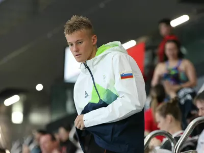 15-letni plavalec Alessandro Ambrožič je postavil dva nova osebna rekorda. Foto: ZSIS