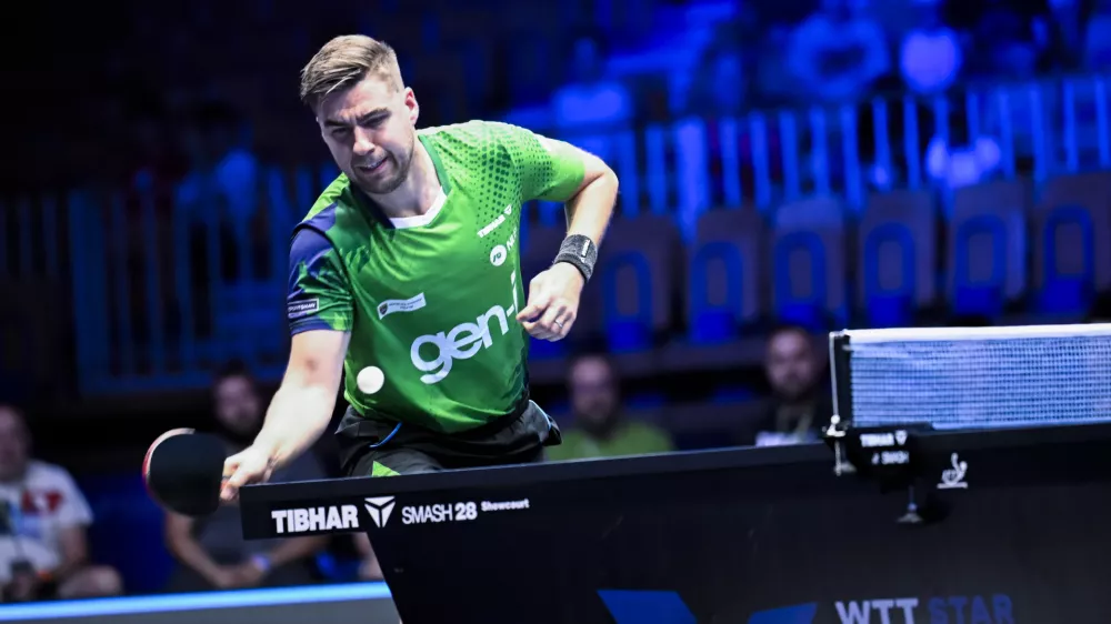 22.06.2025 - polfinale: Darko Jorgić VS Felix Lebrun, domači namiznoteniški turnir WTT Star Contender v Ljubljani FOTO: Nik Erik Neubauer