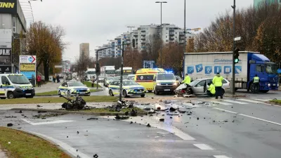 Nesreča Celovška cesta, 21. 11. 2025Foto: Jaka Gasar