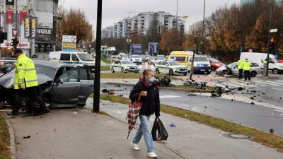 Nesreča Celovška cesta, 21. 11. 2025Foto: Jaka Gasar