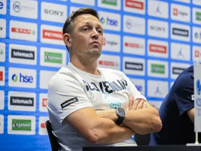 Aleksander Sekulić25.08.2025 - Novinarska konferenca moške reprezentance Slovenije pred odhodom v Katovice na evropsko prvenstvo - KZS Foto: Nik Erik Neubauer 