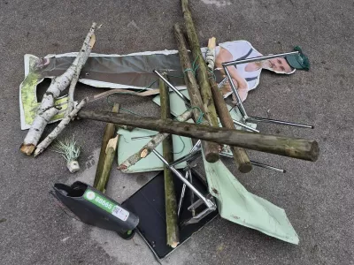 Stvari, ki so jih neznanci nastavili na železniške tireFoto: Slovenske železnice