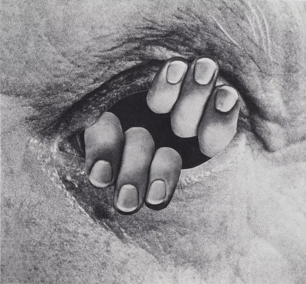 Stane Jagodič: Nemirno oko; fotokolaž, 40 x 30 cm (1978) F arhiv MGL