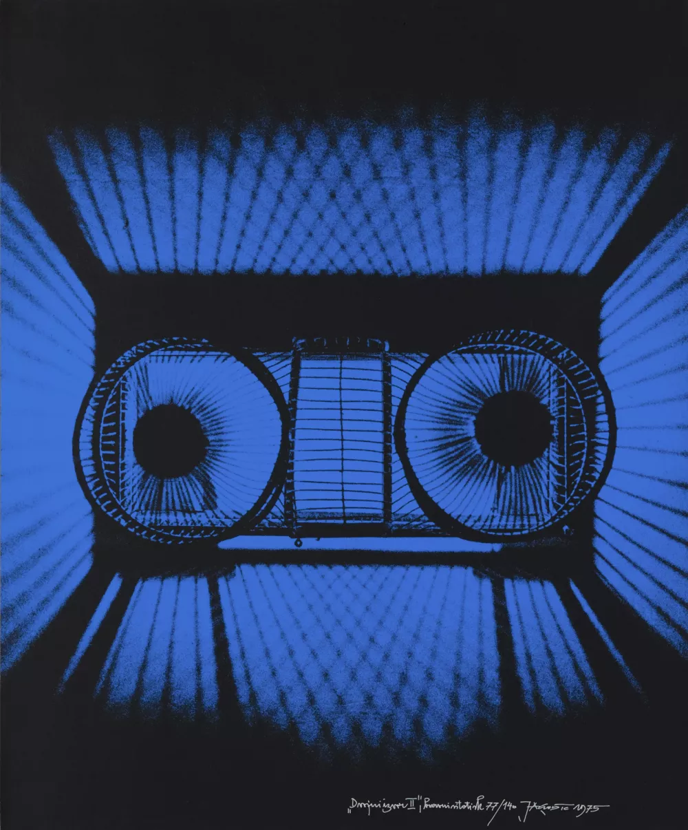 Stane Jagodič: Dvojni izvor II; sitotisk, 695 x 845 cm (1975) F arhiv MGL