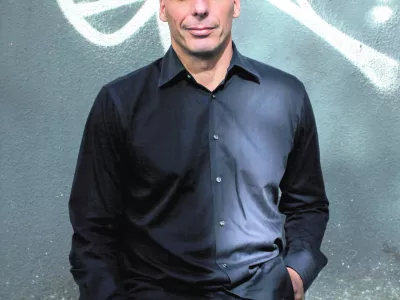 ﻿Yanis Varoufakis, gröki ekonomist - profesor gospodarstva na atenski univerzi,    //FOTO: Jaka GasarOPOMBA: ZA OBJAVO V PRILOGI n DNEVNIKOV OBJEKTIV - INTERVJU 2013