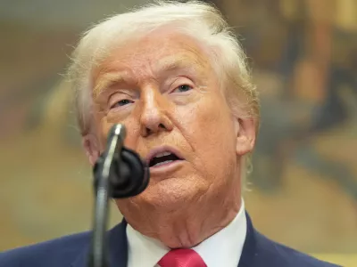President Donald Trump speaks during an event on "Trump Accounts" for kids in the Roosevelt Room of the White House, Tuesday, Dec. 2, 2025, in Washington. (AP Photo/Evan Vucci)