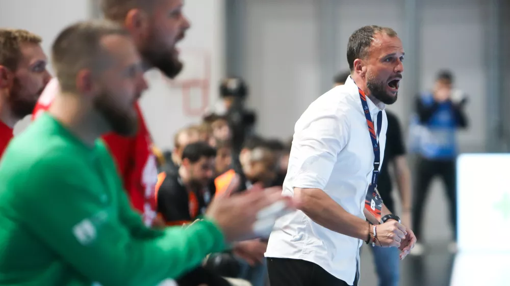 - Uroš Zorman, trener,- 14.10.2025. - Rokomet, Evropska liga 1. krog, LL Grosist Slovan - Baia Mare//FOTO: Bojan Velikonja