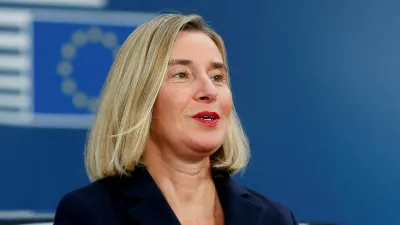 FILE PHOTO: European Union High Representative for Foreign Affairs and Security Policy Federica Mogherini arrives at the European Union leaders summit, in Brussels, Belgium October 17, 2019. Julien Warnand/Pool via REUTERS//File Photo