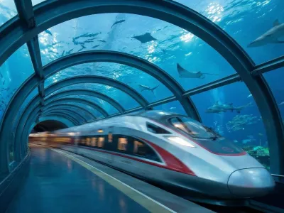 Ilustracija kitajskega predora pod morjem / Foto: Google Gemini