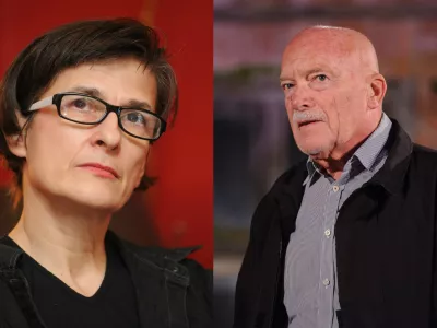 Plesalka in koreografinja Mateja Bučar ter industrijski oblikovalec Saša J. Mächtig. Foto: sta