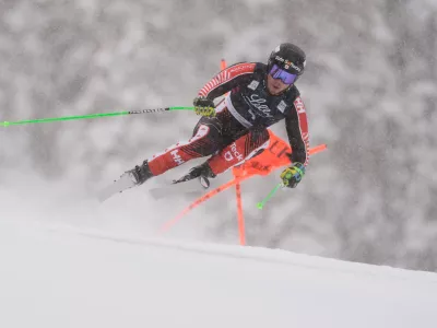Canada's Cameron Alexander skis during a World Cup men's downhill training run, Wednesday, Dec. 3, 2025, in Beaver Creek, Colo. (AP Photo/Robert F. Bukaty)