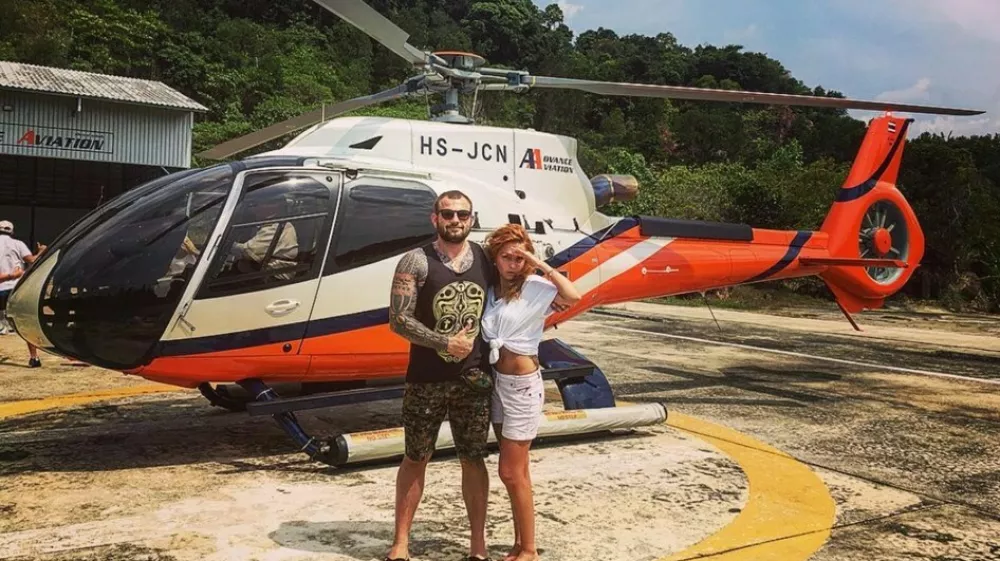 Ruski kriptoprevarant Roman Novak in njegova soproga Ana. 