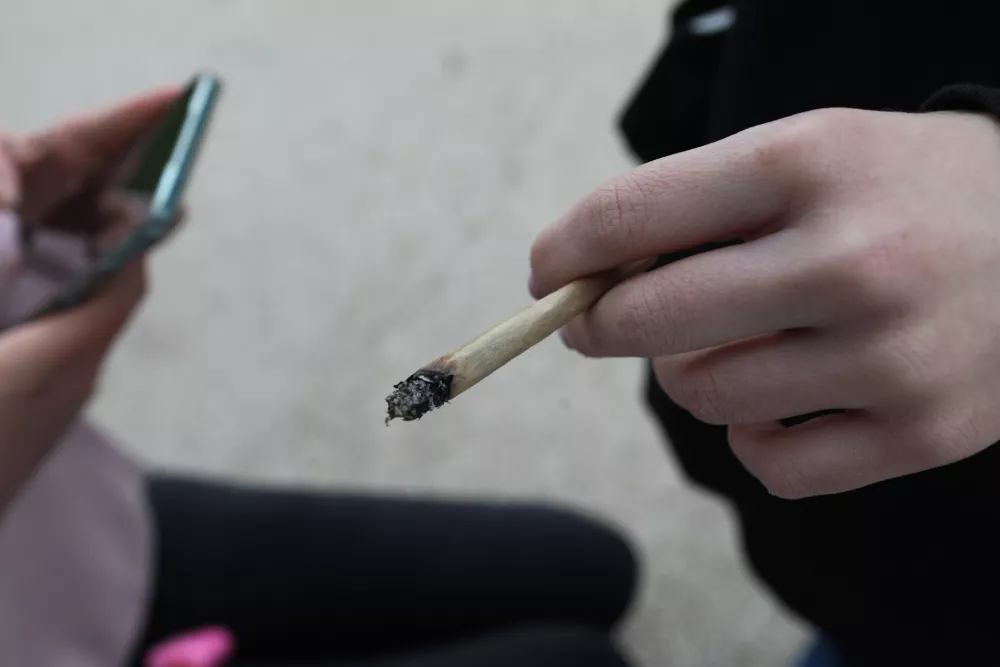 joint. - 18.04.2024. - Tradicionalni Marihuana marš 2024, ki ga organizira Študentska organizacija Univerze v Ljubljani. FOTO: Bojan Velikonja