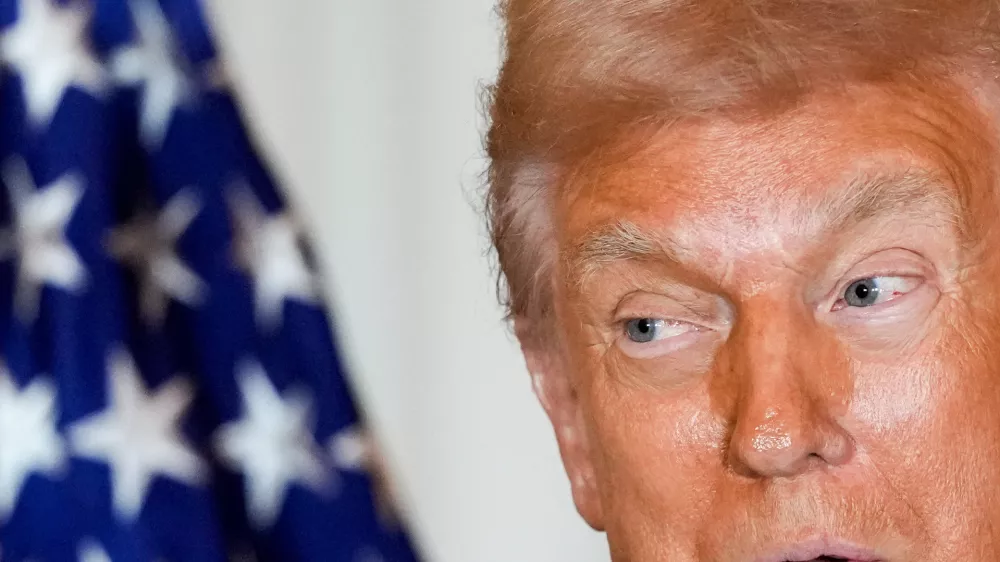 President Donald Trump speaks at a Kennedy Center Honors reception for recipients Sylvester Stallone, George Strait, Kiss, Gloria Gaynor and Michael Crawford at the State Department, Saturday, Dec. 6, 2025, in Washington. (AP Photo/Julia Demaree Nikhinson)