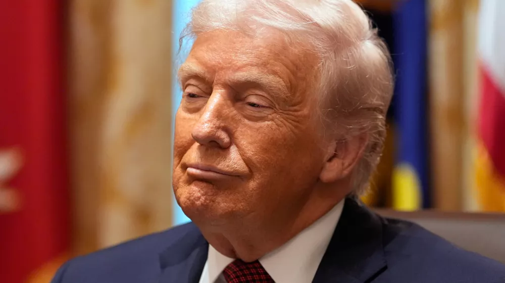 President Donald Trump listens during a roundtable on farm subsidies in the Cabinet Room of the White House, Monday, Dec. 8, 2025, in Washington. (AP Photo/Alex Brandon)