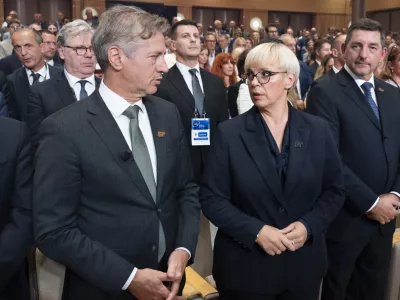 Nataša Pirc MusarRobert Golob01.09.2025 20. Blejski strateški forumFOTO: Nik Erik Neubauer