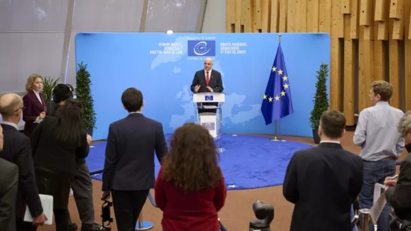 Generalni sekretar Sveta Evrope Alain Berset po ministrskem zaseadnju članic Sveta Evrope, 10. december 2025