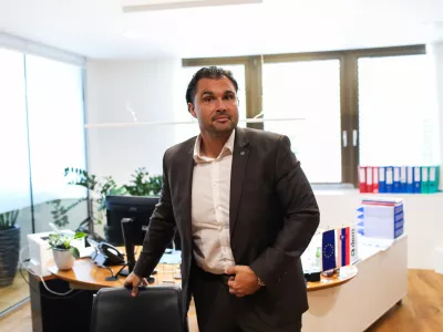 Damjan Seme, generalni direktor Dravskih elektrarn Maribor- 19.07.2023 &ndash; gradnja - Pilotna geotermalna elektrarna na obstoječi plinski vrtini Pg-8 (SI-Geo-Electricity) v naselju Čentiba v občini Lendava - proizvodnja električne energije iz obnovljivih virov. //FOTO: Bojan Velikonja