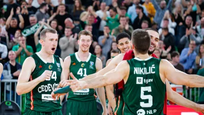 Aleksej Nikolić in action during AdmiralBet ABA League 2025/2026 basketball match between Cedevita Olimpija (SLO) and Crvena Zvezda (SRB) in SRC Stozice, Ljubljana, Slovenia on November 17, 2025.