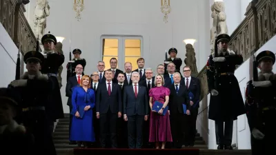 Czech President Petr Pavel and Prime Minister Andrej Babis pose for a group photo with newly appointed members of the Czech government after the cabinet's inauguration at Prague Castle in Prague, Czech Republic, December 15, 2025. REUTERS/Eva Korinkova