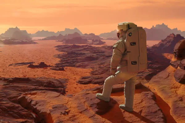 beautiful martian landscape, desert in outer space / Foto: Dottedhippo