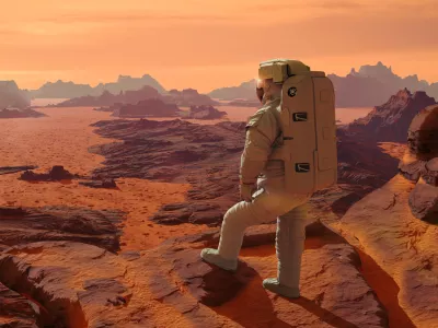 beautiful martian landscape, desert in outer space / Foto: Dottedhippo