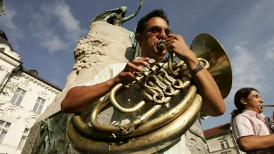 Trubači Kurtiš Brass Band/Prešernov trgFoto:Nada MihajlovičOPOMBA:ZA OBJAVO V ČASNIKU DIREKT