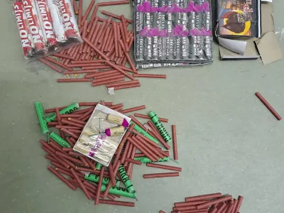 Zasežene petarde, pirotehnika, PU Novo mesto