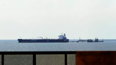 Chevron-chartered oil tanker Ionic Anax is seen near the Bajo Grande port in Venezuela's Lake Maracaibo after loading for export, in San Francisco, Zulia State, Venezuela, December 13, 2025. REUTERS/Isaac Urrutia REFILE - CORRECTING INFORMATION