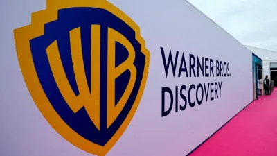 FILE PHOTO: The Warner Bros logo is seen during the Cannes Lions International Festival of Creativity in Cannes, France, June 22, 2022.  REUTERS/Eric Gaillard/File Photo