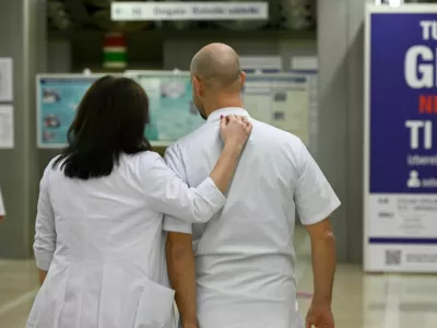 Gripa - 09.01.2024 &ndash; opozorilna stavka zdravnikov in zobozdravnikov - zdravniki in zobozdravniki zaradi neuresničenih zavez vlade iz že sklenjenih sporazumov opozorilno stavkali. protest //FOTO: Nik Erik Neubauer 