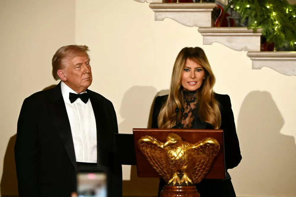 Melania med govorom, ki mu je moral prisluhniti tudi njen soprog. / Foto: Profimedia