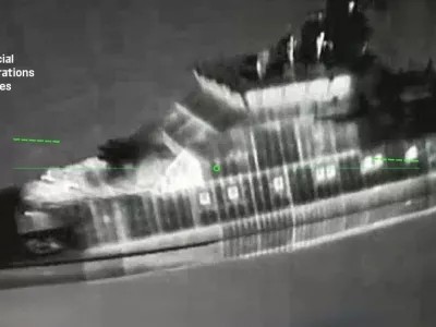 Ukrajinski napag v Kaspijskem morju. Vir: X, zajem zaslona